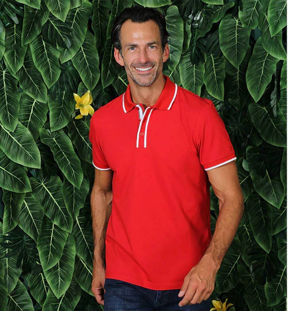 NEW EIGHT X trim polo in red